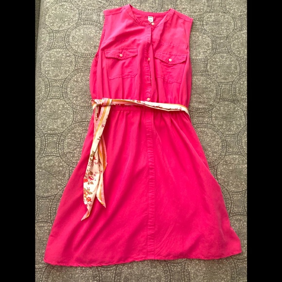 Hot Pink Sleeveless Dress - Picture 1 of 4